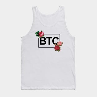 Bitcoin Rose Border Black Tank Top